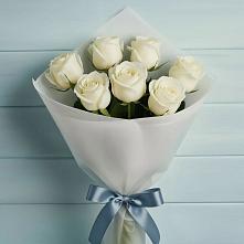 Букет 7 Белых роз Эдлесс Лав в Новотерском