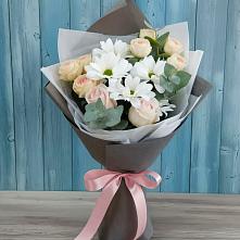 Букет цветов из:  Хризантемы и Розы #REPLACE_PRED# Новотерском