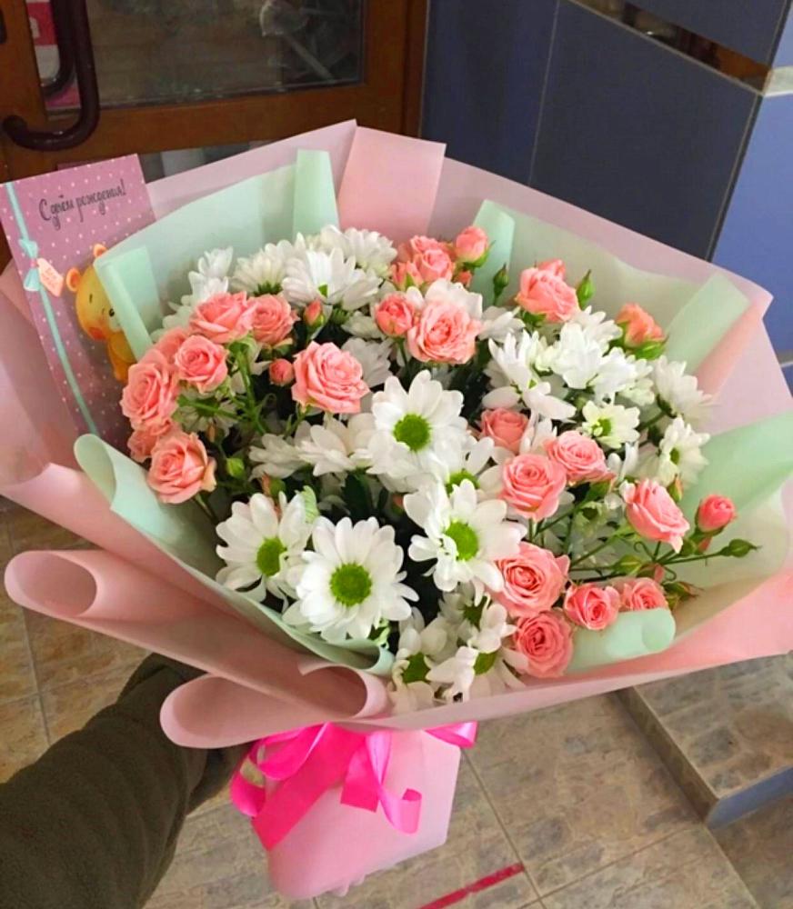 Букет цветов из: Розы и Хризантемы в Новотерском