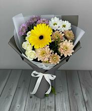 Букет цветов из:  Розы, Герберы и Хризантемы #REPLACE_PRED# Новотерском