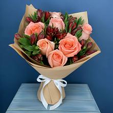 Букет цветов из:  Розы и Альстромерии в Новотерском
