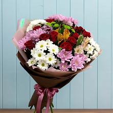Букет цветов из:  Розы, Хризантемы и Альстромерии в Новотерском