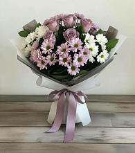 Букет цветов из:  Хризантемы и Розы #REPLACE_PRED# Новотерском