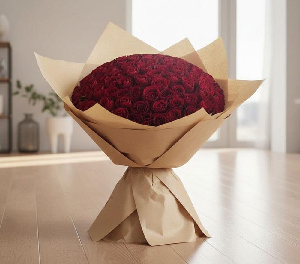 Букет 101 Красная роза в Новотерском