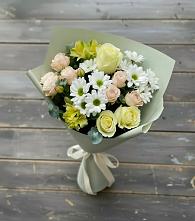 Букет цветов из:  Альстромерии, Розы и Хризантемы в Новотерском