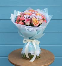 Букет цветов из:  Хризантемы и Розы #REPLACE_PRED# Новотерском