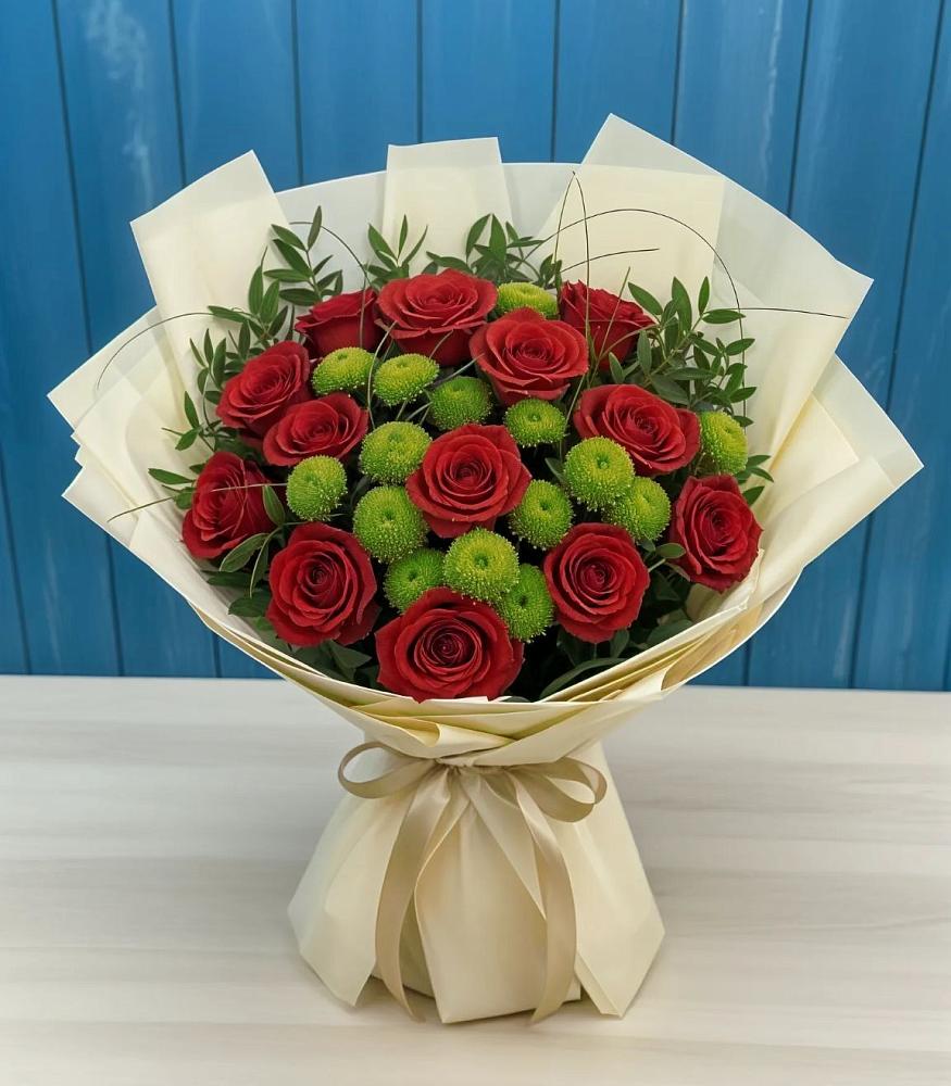 Букет цветов из: Розы и Хризантемы в Новотерском