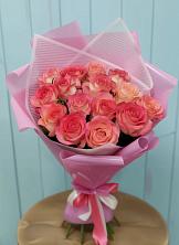 Букет 15 Розовых роз Равель в Новотерском