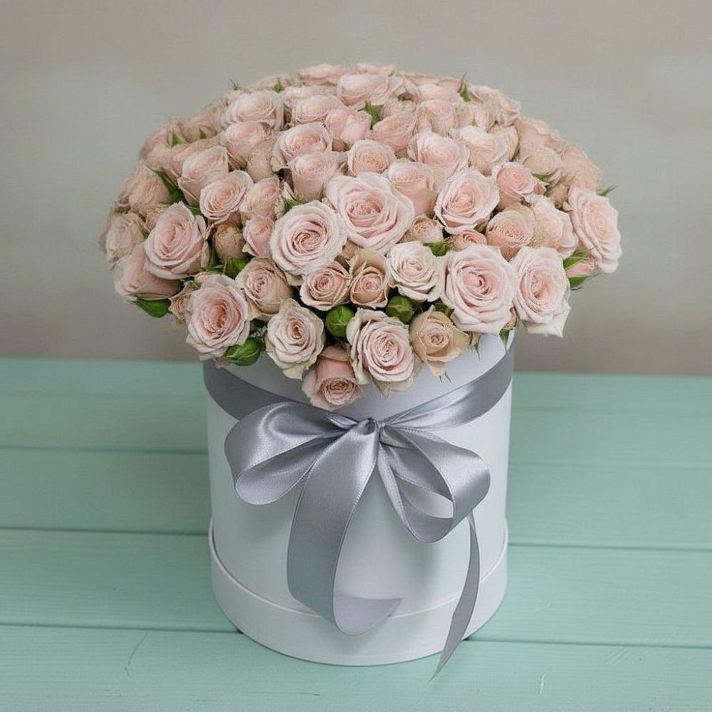 Цветочная композиция из Розы в шляпной коробке в Новотерском